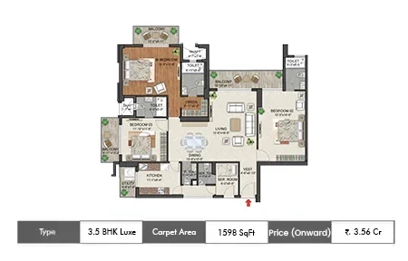 3.5 BHK-1598 SqFt